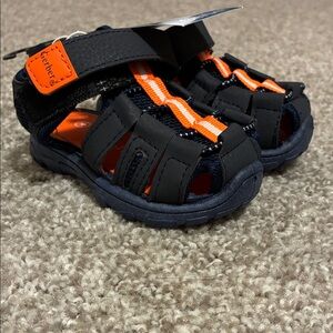 Gerber Kids Black and Orange Sandals